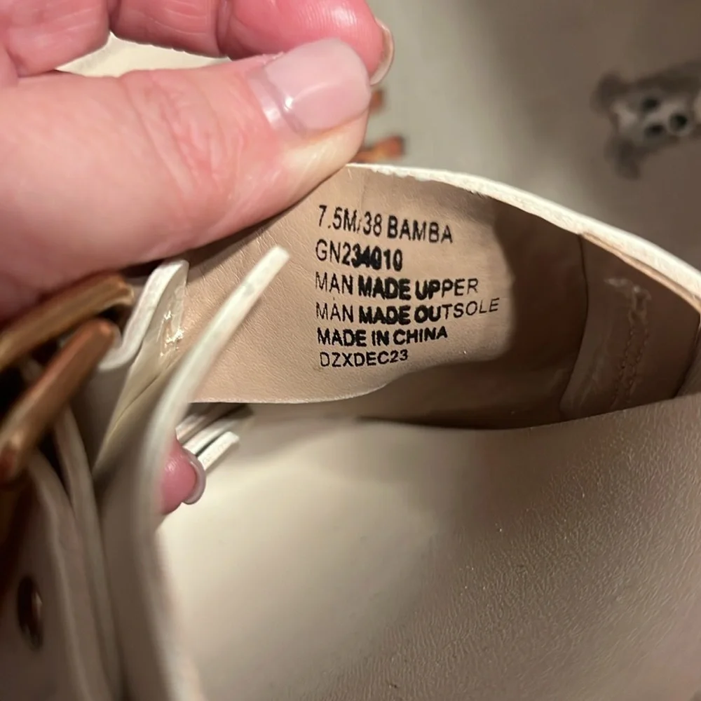 BCBGeneration Beige Double Buckle Sandals - Picture 3 of 4